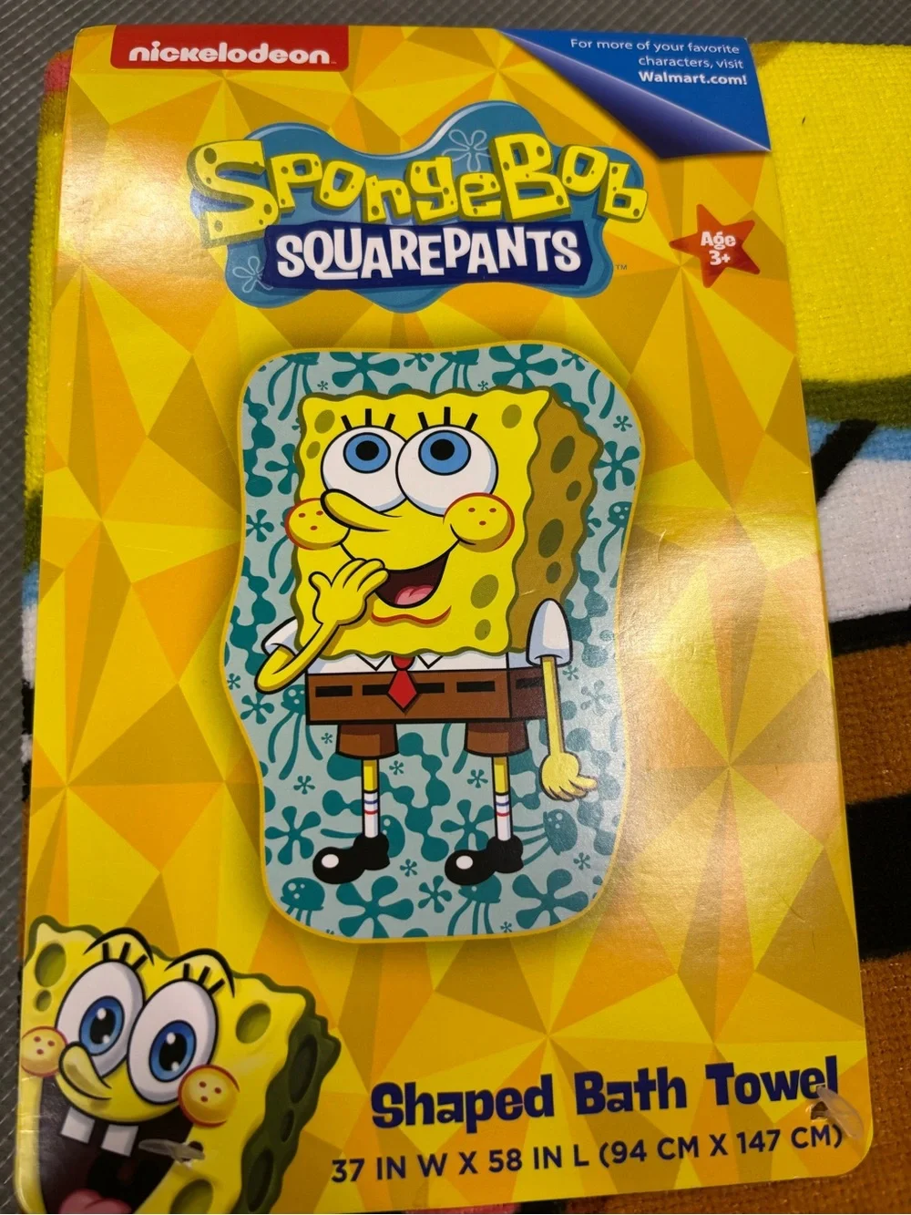 Nickelodeon SpongeBob beach towel kids unisex Yellow/Blue/Orange/Brown/Black New